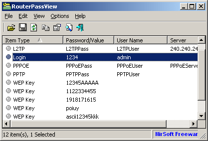 Router Password View